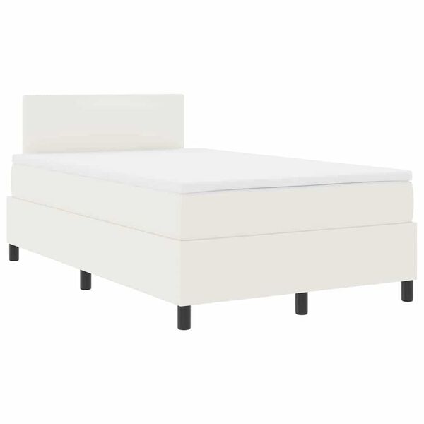 vidaXL Boxspringbett Creme und Wei&szlig; 193 x 120 x 88 cm Cordstoff