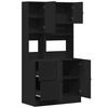 vidaXL K&uuml;chenschrank Schwarz 95x50x180 cm Holzwerkstoff