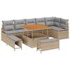 vidaXL Garten-Sofa-Set mit Kissen mit Kissen 9 pcs Beige und Hellgrau
