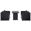 vidaXL 3-tlg. Garten-Lounge-Set mit Auflagen Poly Rattan Schwarz