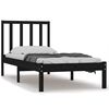 vidaXL Massivholzbett Schwarz Kiefer 90x190 cm