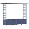 vidaXL Hochbeet mit Rankgitter und Dach Grau 203 x 40 x 136 cm PP