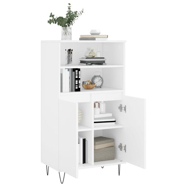vidaXL Highboard Wei&szlig; 60x36x110 cm Holzwerkstoff
