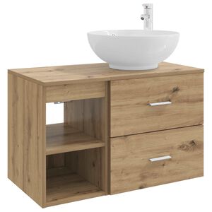 vidaXL Badezimmerm&ouml;bel-Set 2 pcs Artisan-Eiche Holzwerkstoff