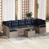 vidaXL Sofa Set 8 pcs Grau Poly-Rattan