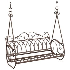 vidaXL Schaukelbank Stahl 112 x 60 x 126,5 cm Antikbraun