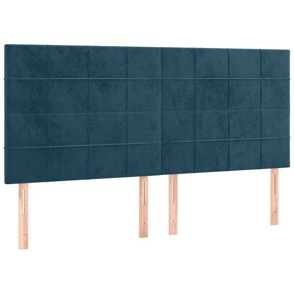 vidaXL Kopfteil Dunkelblau 200 x 5 x 118/128 cm Samt