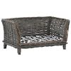 vidaXL Hundekorb mit Kissen Grau 50x33x30 cm Natur Weide