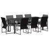 vidaXL Garten Essgruppe 9 pcs Schwarz und Anthrazit 200 x 80 x 73 cm