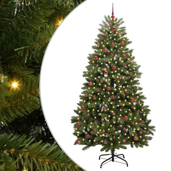 vidaXL K&uuml;nstlicher Weihnachtsbaum Gr&uuml;n 270 cm PVC und Metall