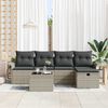 vidaXL Garten-Sofa-Set mit Kissen 6 pcs Hellgrau Poly Rattan