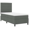 vidaXL Boxspringbett mit Matratze mit LED Dunkelgrau 90 x 200 cm Stoff