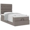 vidaXL Ottoman-Bett mit Matratze Taupe 90x190 cm Stoff