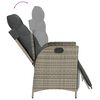 vidaXL 7-tlg. Garten-Essgruppe mit Kissen Grau Poly Rattan