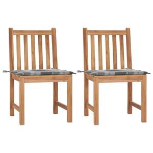 vidaXL Gartenst&uuml;hle 2 Stk. mit Kissen Massivholz Teak
