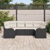 vidaXL Gartensofa-set Schwarz Poly-Rattan