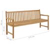 vidaXL Gartenbank mit Taupe Auflage 175 cm Massivholz Teak