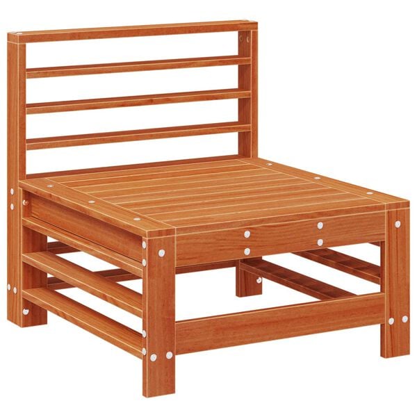 vidaXL Garten Mittelssofa Massives Kiefernholz Wachsbraun