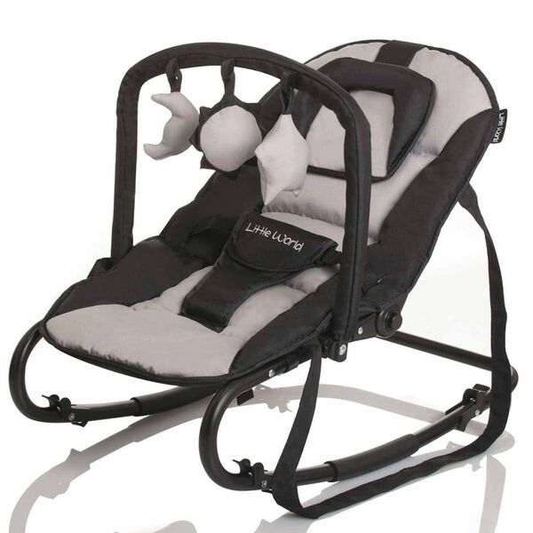Little World Babywippe Stardust Schwarz und Grau LWBO001-GYBK