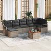 vidaXL Garten-Sofa-Set mit Kissen 8 pcs Grau Poly Rattan