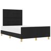 vidaXL Bettgestell mit Kopfteil Schwarz 120 x 190 cm Stoff