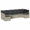 vidaXL Sofa Set 7 stk. Hellgrau [Synthetisch]: Poly Rattan