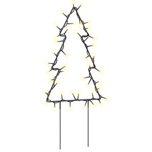 vidaXL Weihnachtsb&auml;ume mit Erdspie&szlig;en 3 Stk. 50 LEDs 30 cm