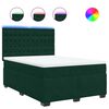 vidaXL Boxspringbett mit Matratze Dunkelgr&uuml;n 160x200 cm Samt