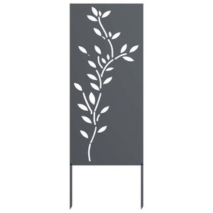 vidaXL Garten Sichtschutz-Leinwand Floral Anthrazit 50 x 140 cm