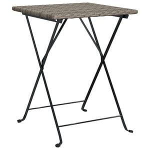 vidaXL Bistrotisch Klappbar Grau 55x54x71 cm Poly Rattan