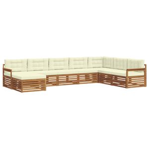 vidaXL Outdoor-Sofagarnitur mit Kissen 8 pcs Natur und Creme