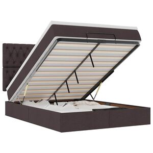 vidaXL Ottoman-Bett mit Matratze Dunkelbraun 140x190 cm Stoff