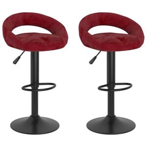 vidaXL Barhocker 2 Stk. Weinrot Samt