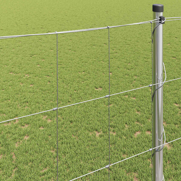 vidaXL Feldzaun Silber 50 x 1,5 m Verzinkter Stahl