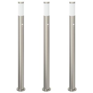 vidaXL Pollerleuchten mit Sensor 3er 110 cm Edelstahl IP44