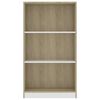 vidaXL B&uuml;cherregal 3 F&auml;cher Wei&szlig;&Sonoma-Eiche 60x24x109 Holzwerkstoff