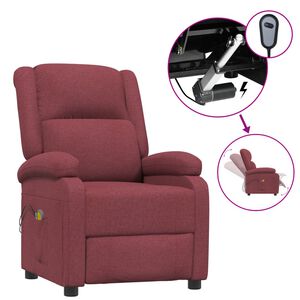 vidaXL Massagesessel Elektrisch Weinrot Stoff