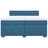 vidaXL Boxspringbett mit Matratze Blau 200x200 cm Samt