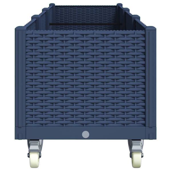 vidaXL Pflanzkasten mit Rollen Blaugrau 240x50x54 cm PP