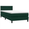 vidaXL Boxspringbett mit Matratze Dunkelgr&uuml;n 100x220 cm Samt