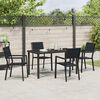 vidaXL Garten Essgruppe 5 pcs Schwarz Pulverbeschichteter Stahl