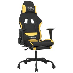 vidaXL Gaming-Stuhl mit Fu&szlig;st&uuml;tze Schwarz und Gelb Stoff
