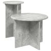vidaXL Beistelltisch-Set mit Speicher 2 pcs Betongrau Holzwerkstoff