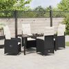 vidaXL Garten Essgruppe mit Kissen 5 pcs Schwarz Poly Rattan