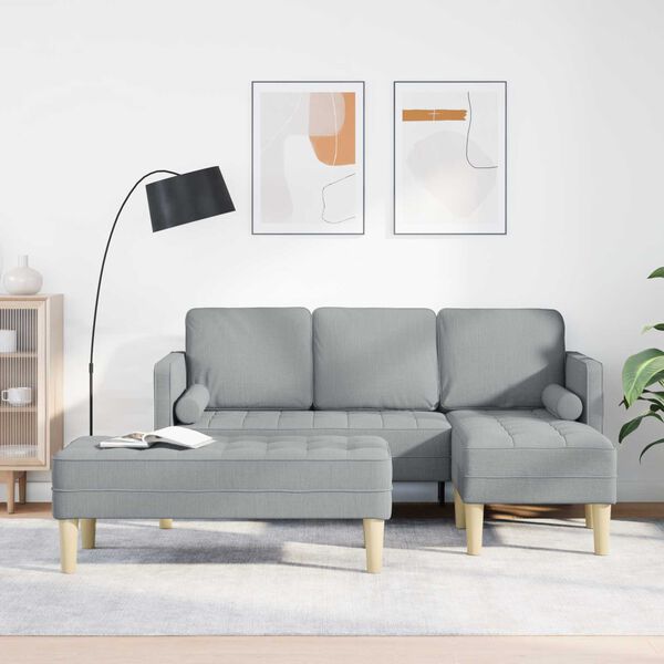 vidaXL Sofa Set 2 pcs Hellgrau 173 x 131 x 67 cm Stoff