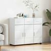 vidaXL Sideboard mit Regal Wei&szlig; 88,5 x 30,5 x 73 cm Holzwerkstoff