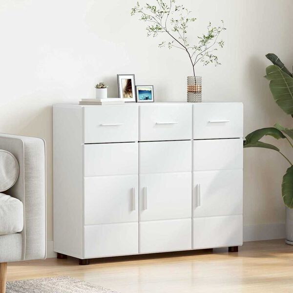 vidaXL Sideboard mit Regal Wei&szlig; 88,5 x 30,5 x 73 cm Holzwerkstoff