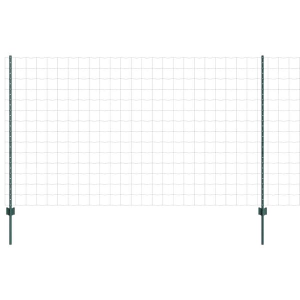 vidaXL Zaun mit Pfosten Gr&uuml;n 1,4 x 10 m Stahl und PVC