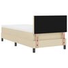 vidaXL Boxspringbett mit Matratze mit LED Creme 90 x 200 cm Stoff