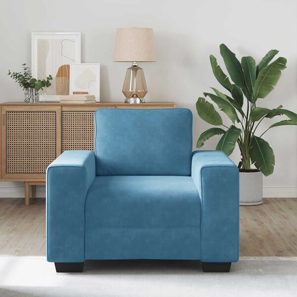 vidaXL Sessel Blau 60 cm Samt